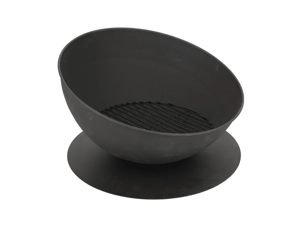 Bol de feu incliné sur disque Noir