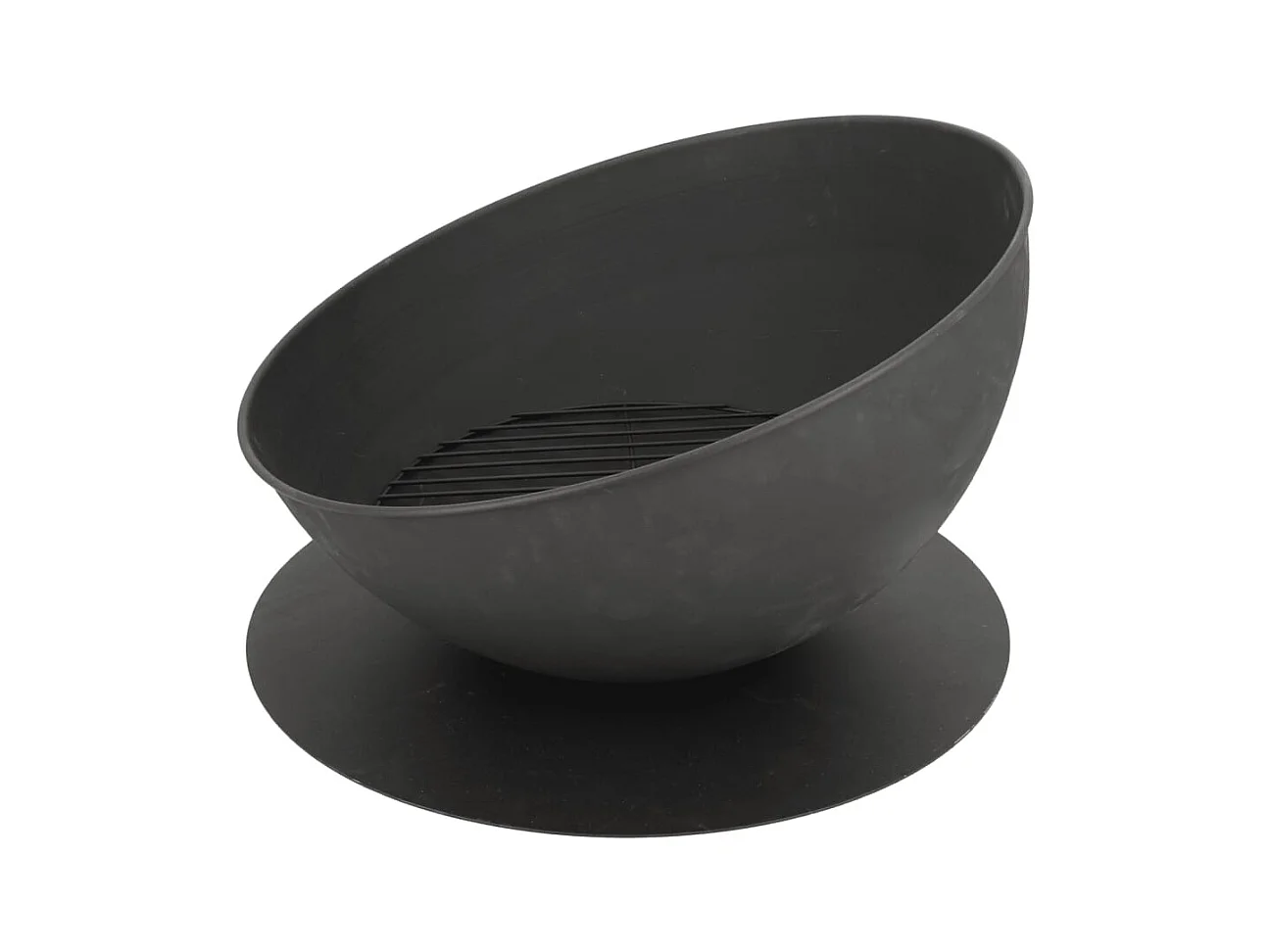 Bol de feu incliné sur disque Noir