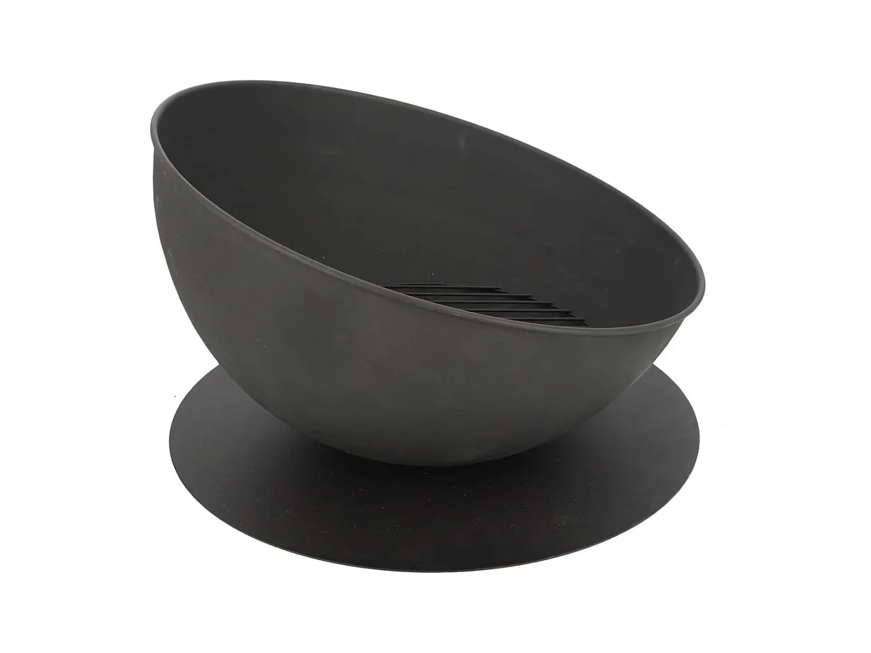 Bol de feu incliné sur disque Noir