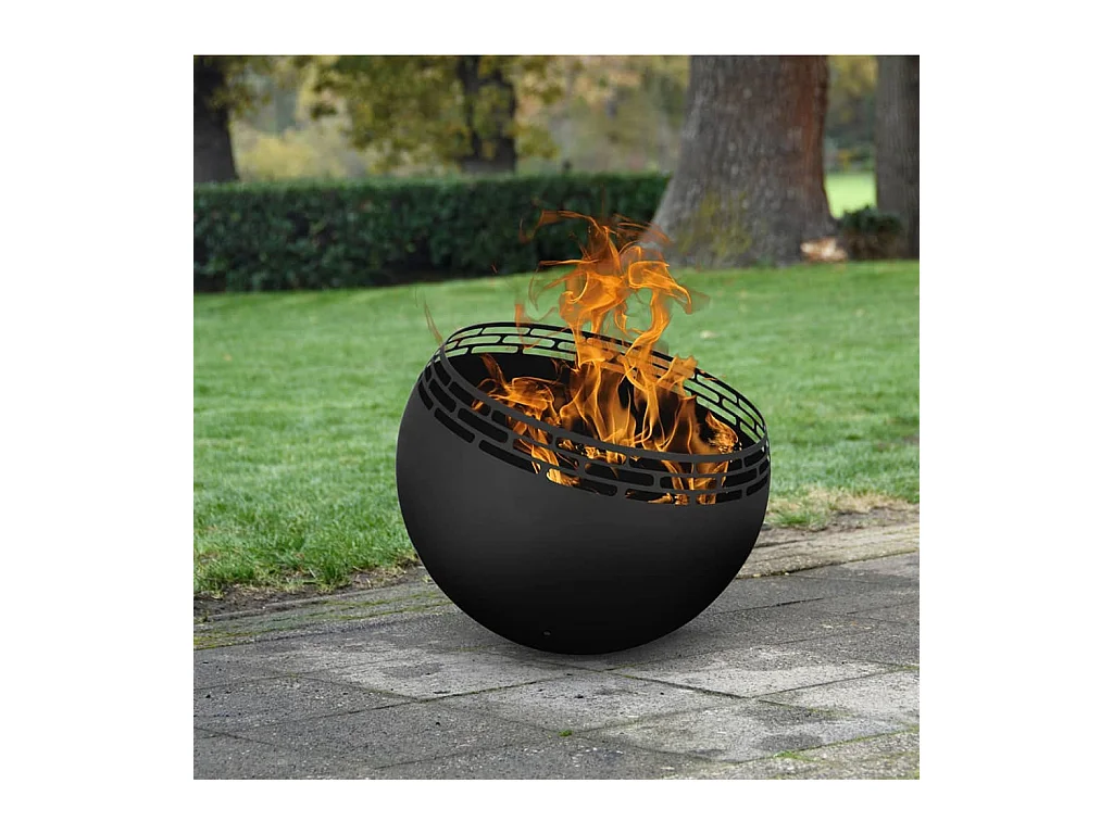 Feuerstelle Kugel Streifen Schwarz