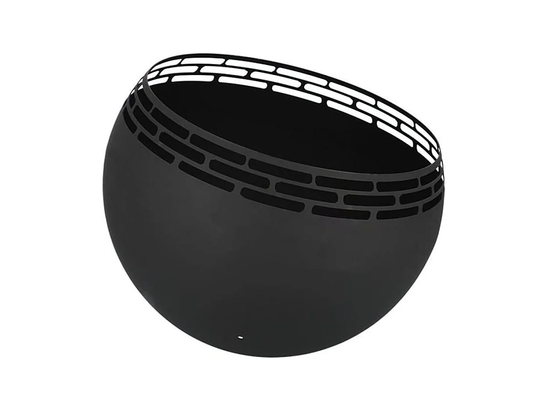 Brasero en forma de bola enrejado negro