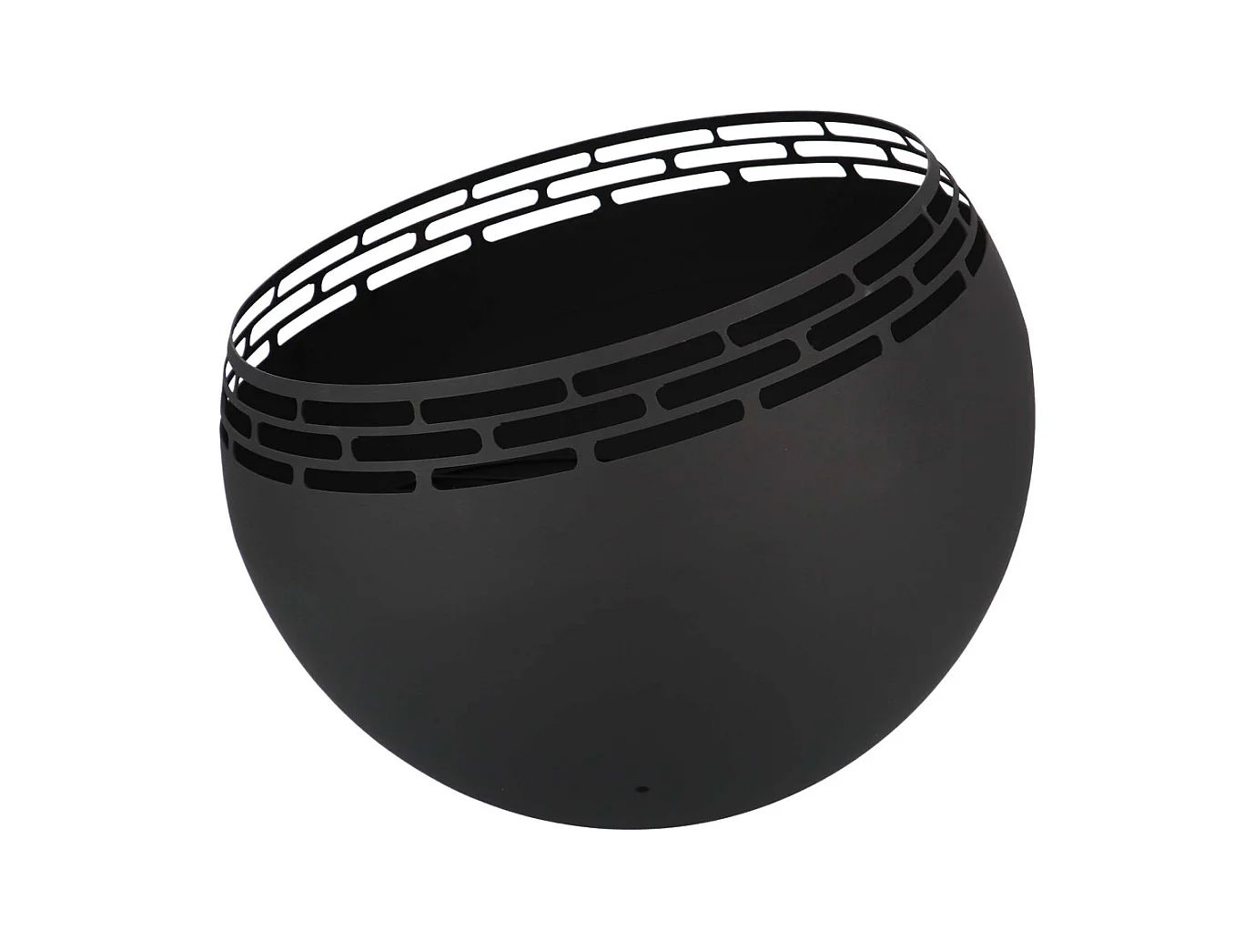 Brasero en forma de bola enrejado negro