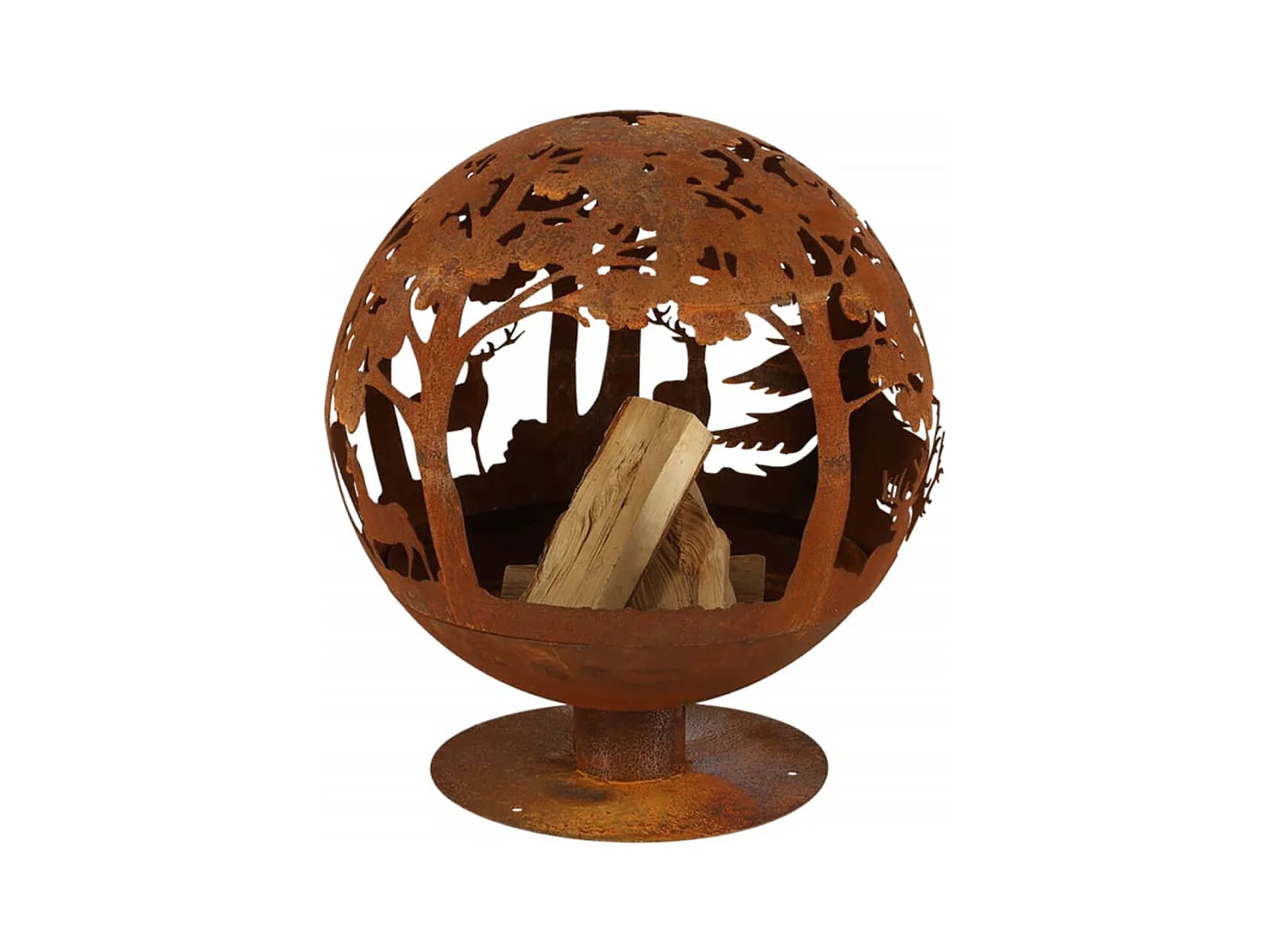 Foyer à coupe Laser 57,5 x 57,5 x 66 cm Rouille FF261