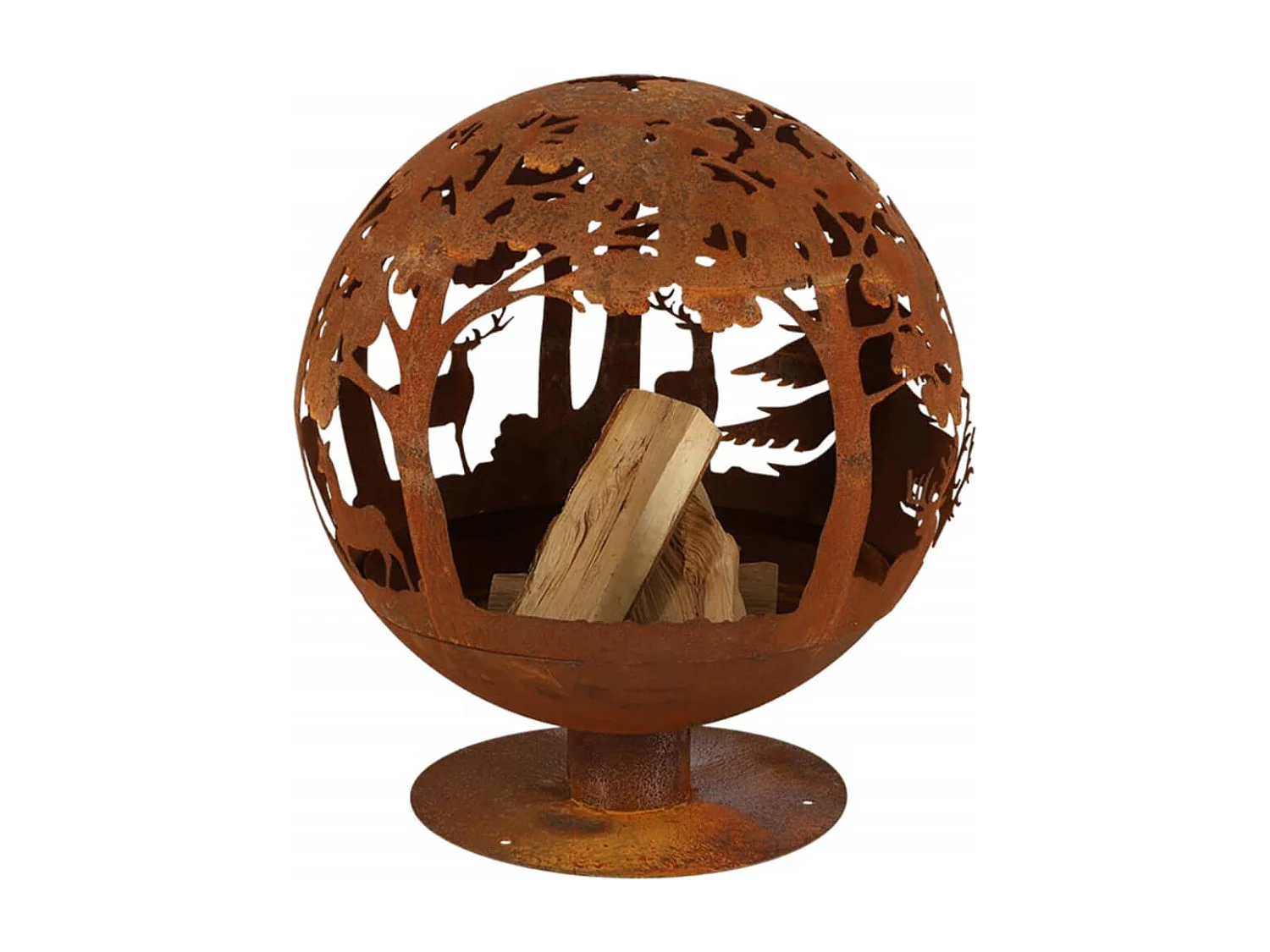 Foyer à coupe Laser 57,5 x 57,5 x 66 cm Rouille FF261