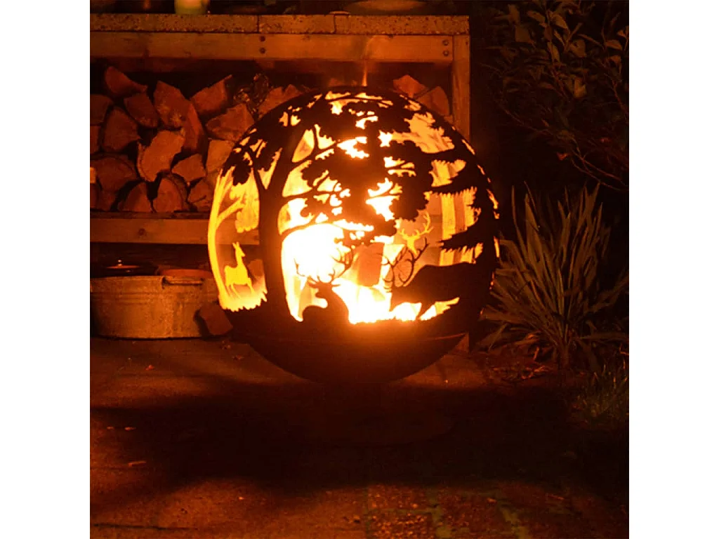 Foyer à coupe Laser 57,5 x 57,5 x 66 cm Rouille FF261