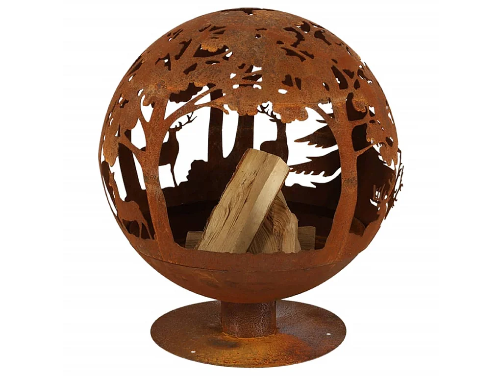 Foyer à coupe Laser 57,5 x 57,5 x 66 cm Rouille FF261