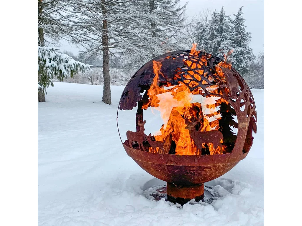 Foyer à coupe Laser 57,5 x 57,5 x 66 cm Rouille FF261