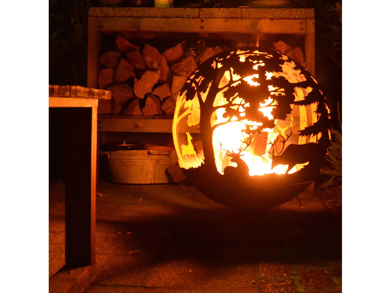 Foyer à coupe Laser 57,5 x 57,5 x 66 cm Rouille FF261