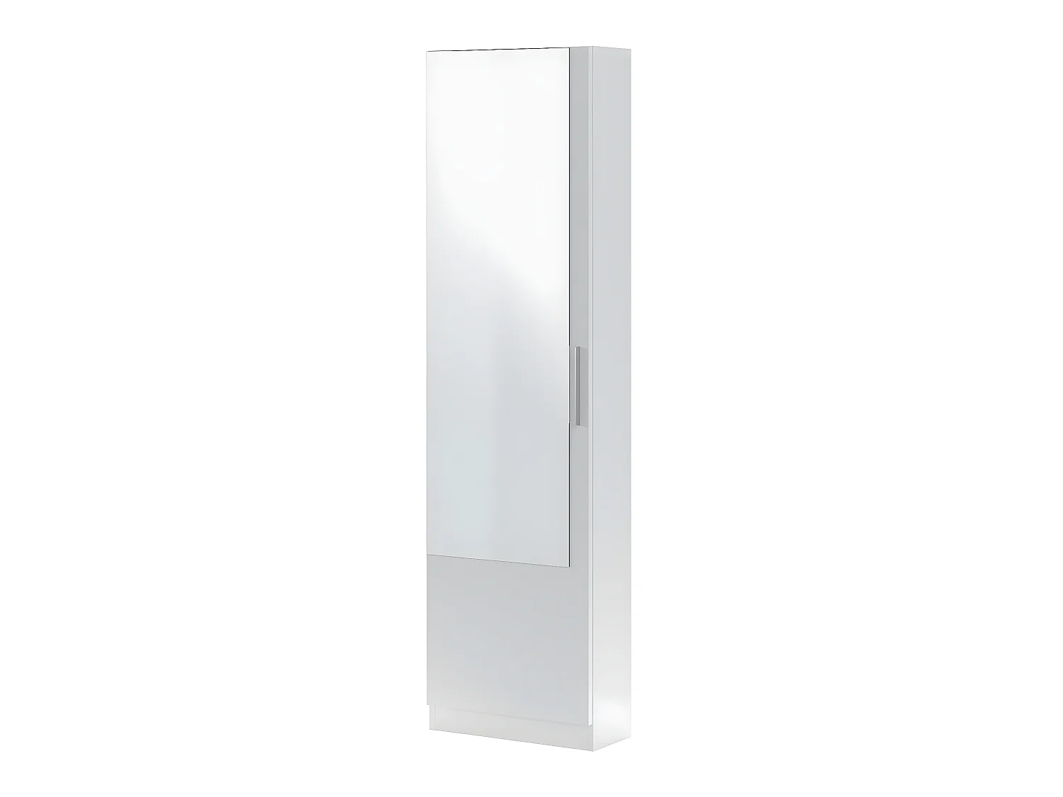 Armoire à chaussures en panneaux de particules mélaminé avec miroir - Longueur 50 x Profondeur 22 x Hauteur 180 cm