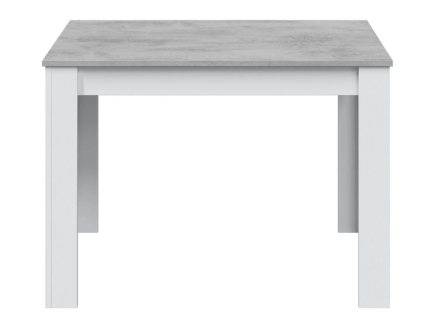 Table à manger rectangulaire en mélamine coloris blanc effet ciment - Longueur 109 x Profondeur 67 x Hauteur 78 cm