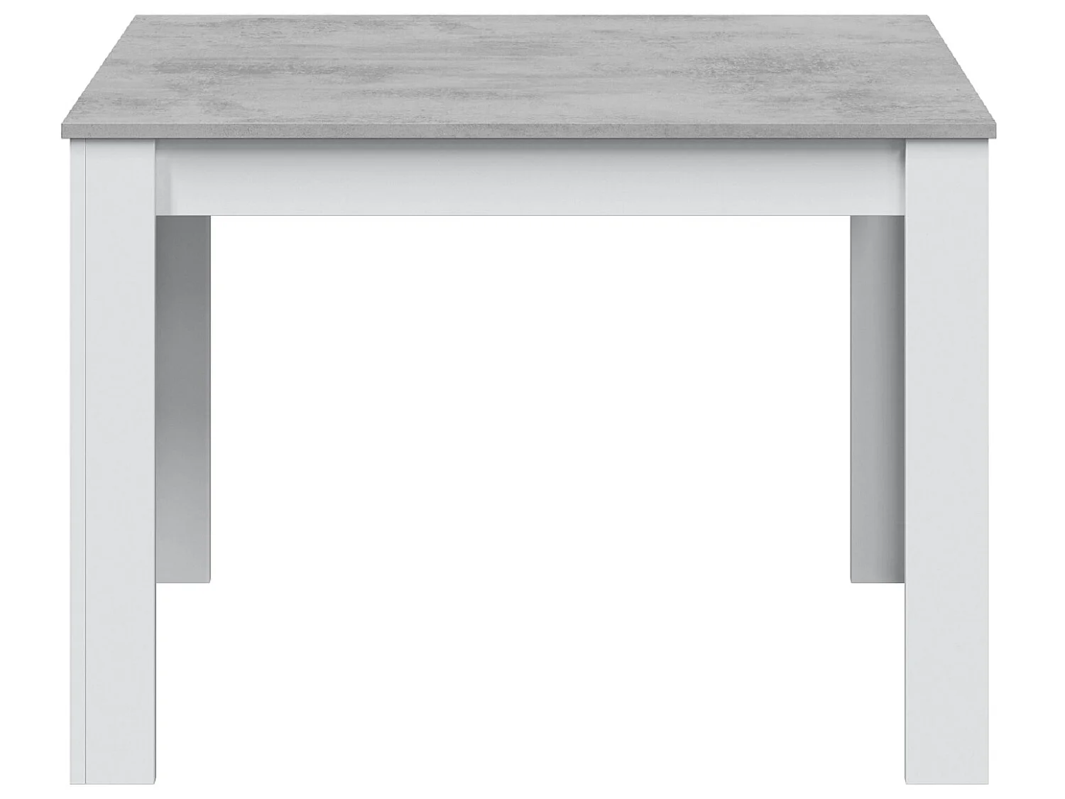 Table à manger rectangulaire en mélamine coloris blanc effet ciment - Longueur 109 x Profondeur 67 x Hauteur 78 cm