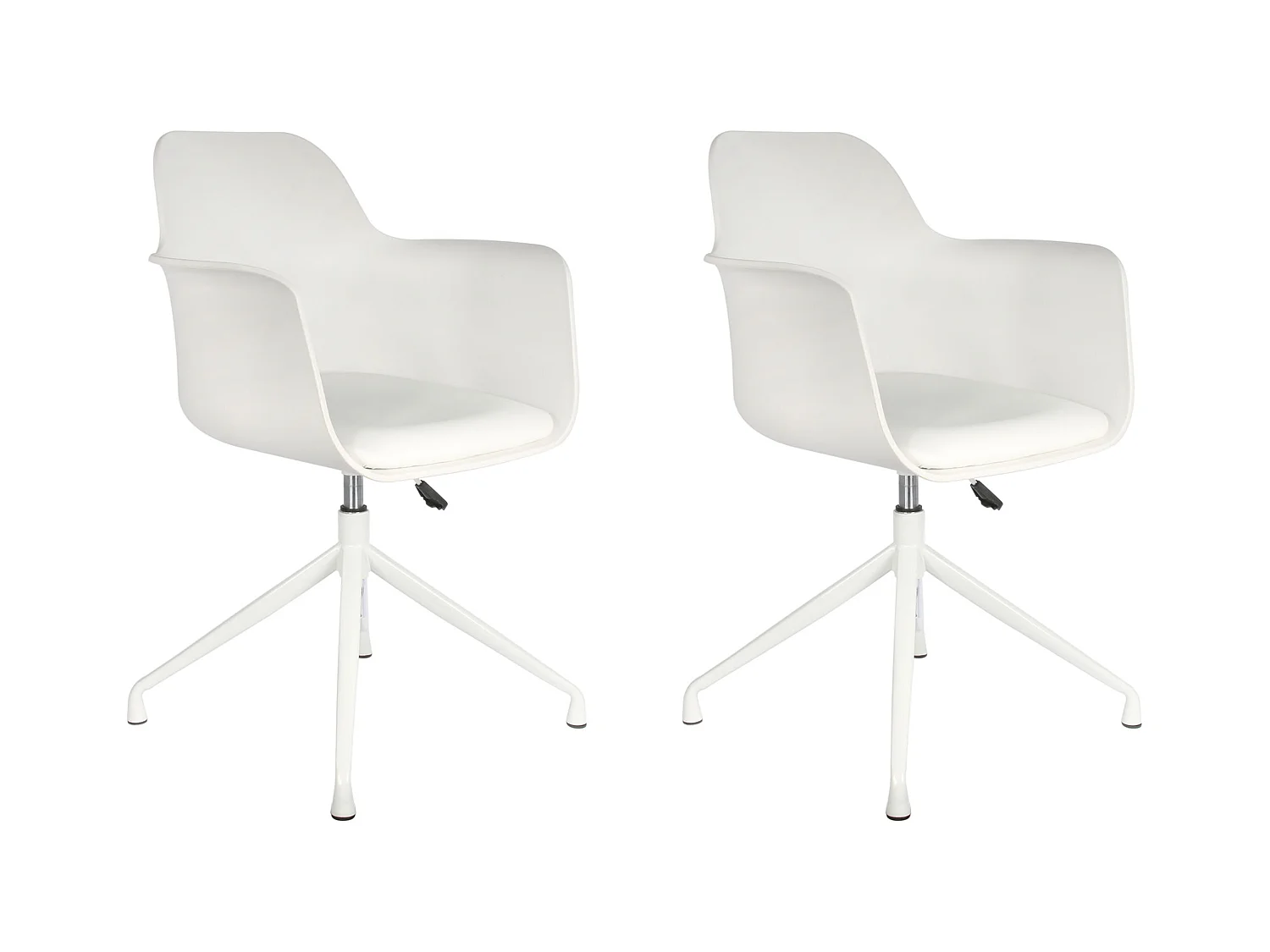 Fauteuil Pivotant Chicago Blanc - Lot De 2 Blanc