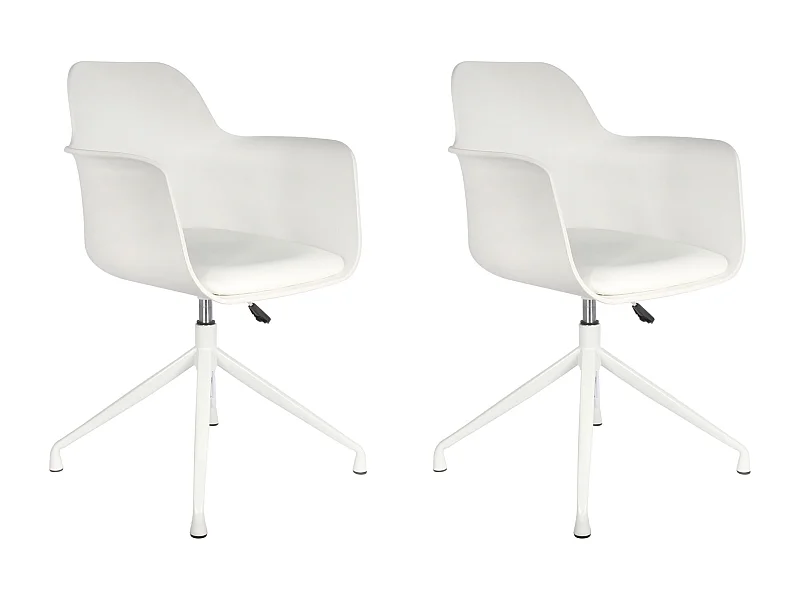 Fauteuil Pivotant Chicago Blanc - Lot De 2 Blanc