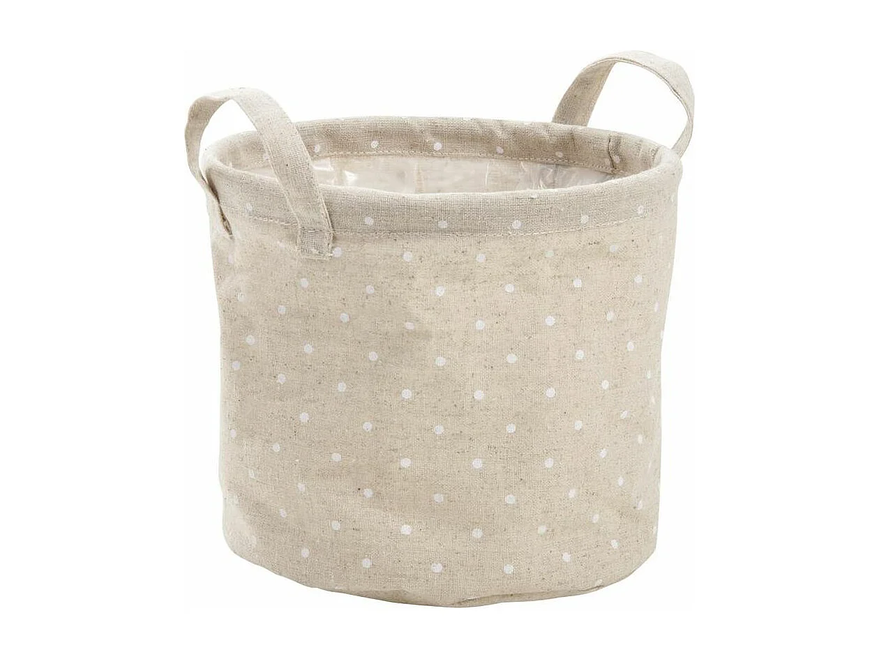 Cache pot jute pois blancs (Lot de 3)