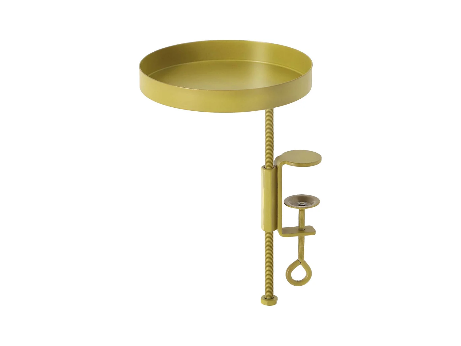 Support à plantes rond à fixer hauteur réglable doré 20.9 x 14 cm
