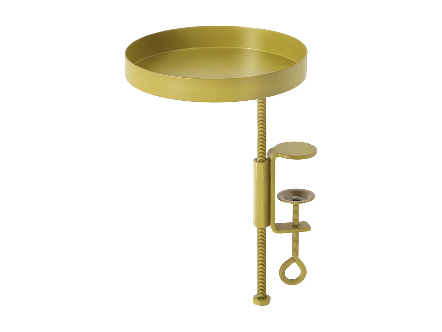 Support à plantes rond à fixer hauteur réglable doré 20.9 x 14 cm