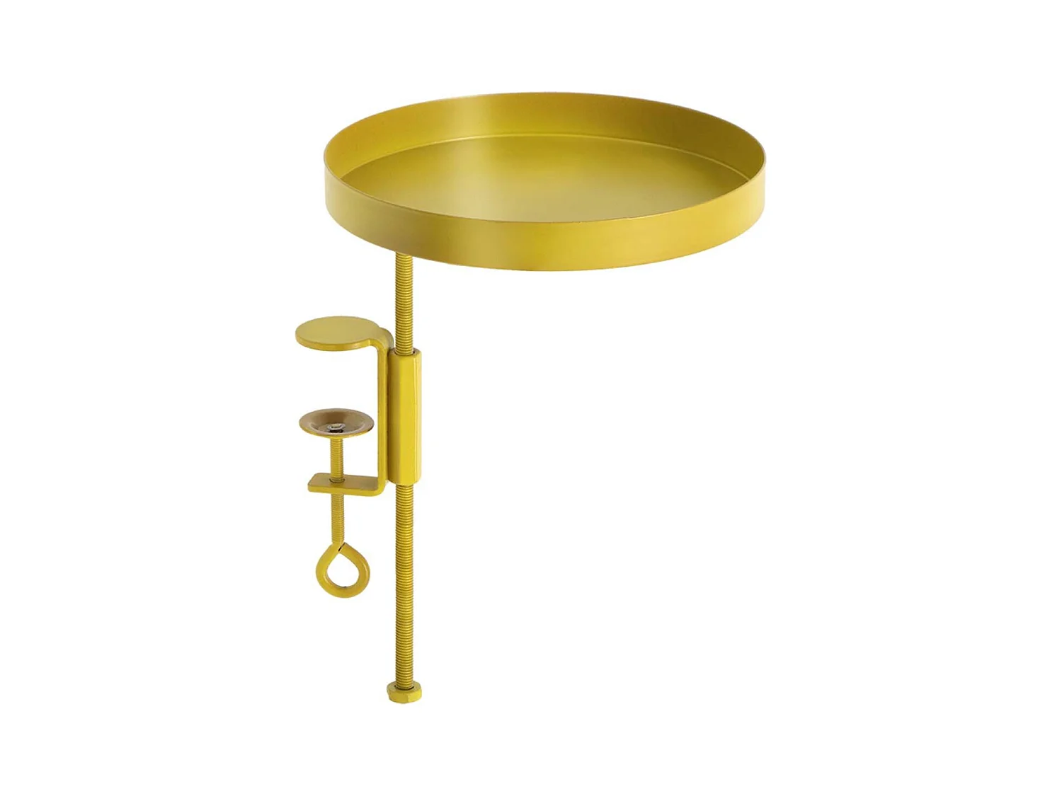 Support à plantes rond à fixer hauteur réglable doré 24.6 x 18 cm