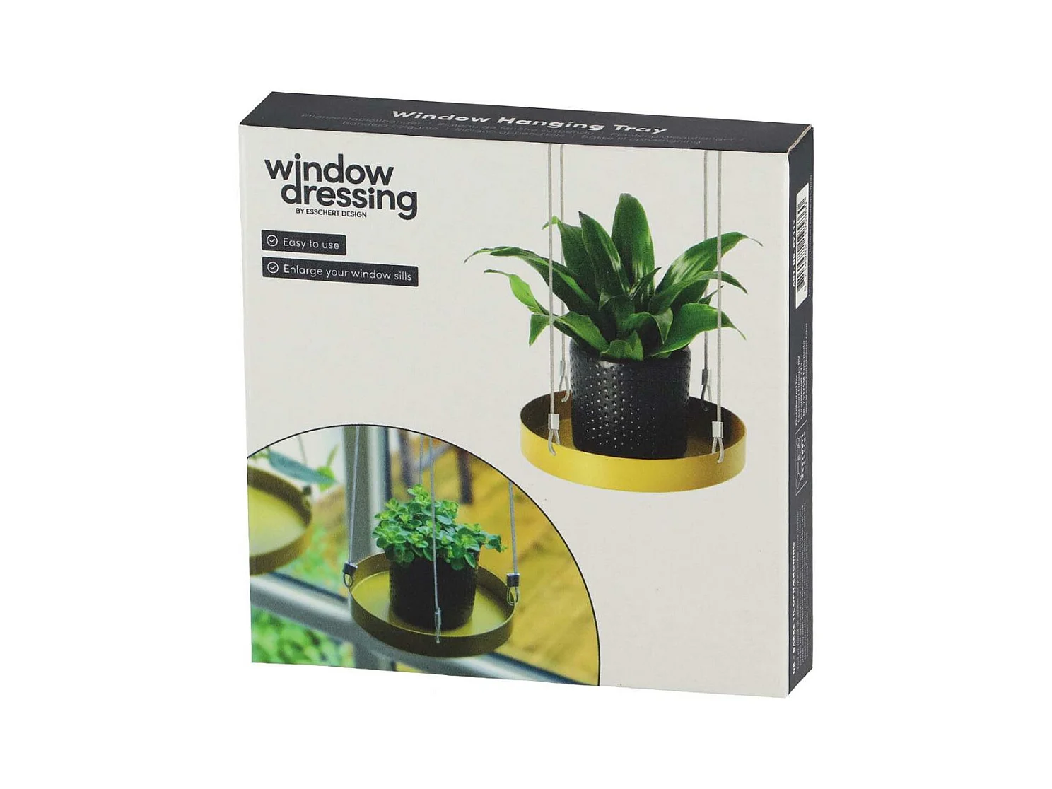 Support à plantes rond à suspendre doré Diamètre de 14 cm