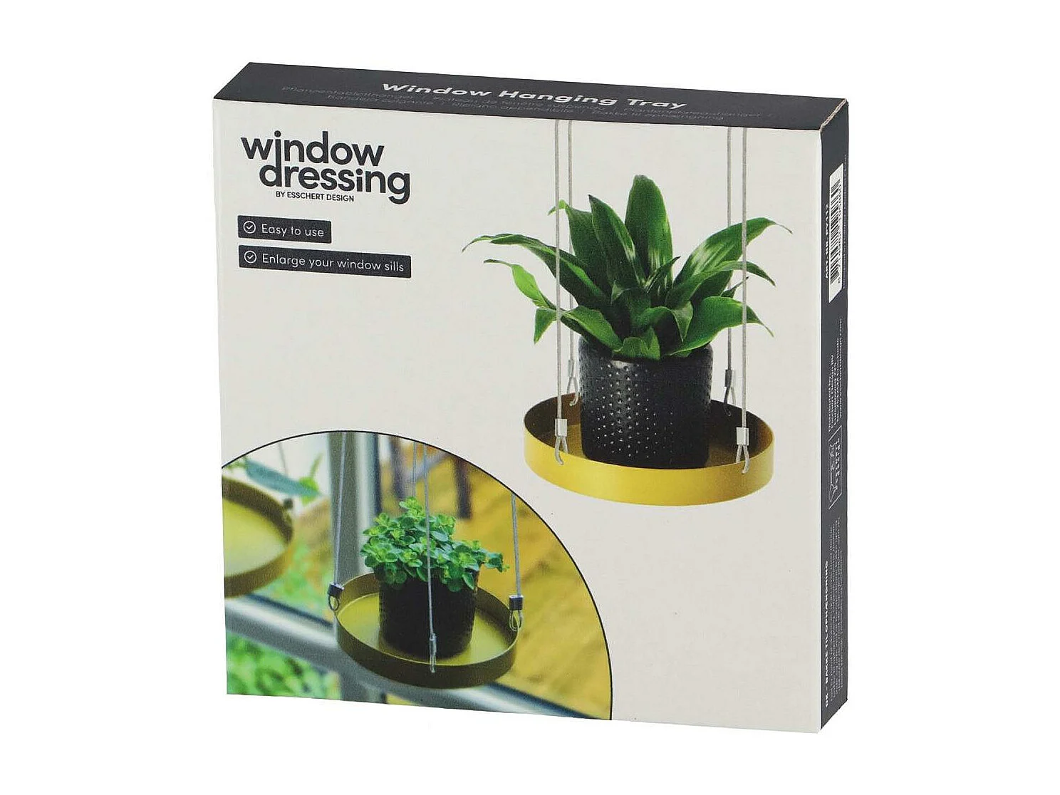 Support à plantes rond à suspendre doré Diamètre de 14 cm