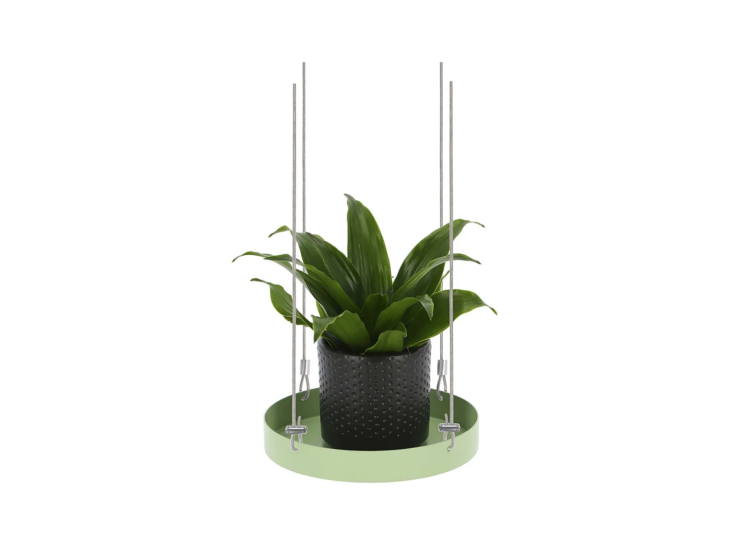Support à plantes rond à suspendre vert Diamètre de 14 cm