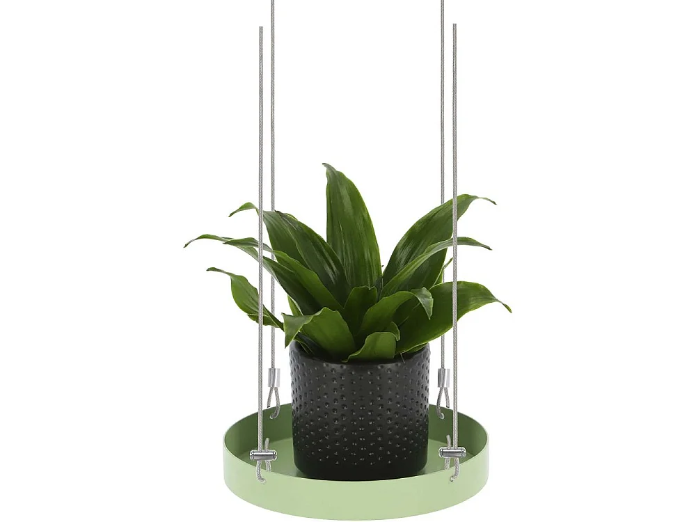 Support à plantes rond à suspendre vert Diamètre de 14 cm