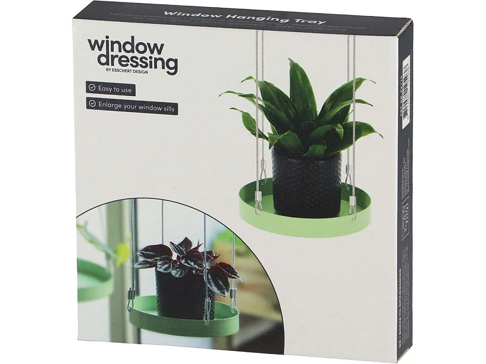 Support à plantes rond à suspendre vert Diamètre de 14 cm