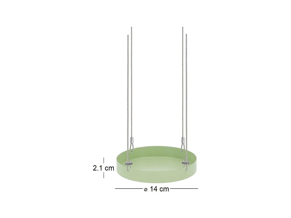 Support à plantes rond à suspendre vert Diamètre de 14 cm