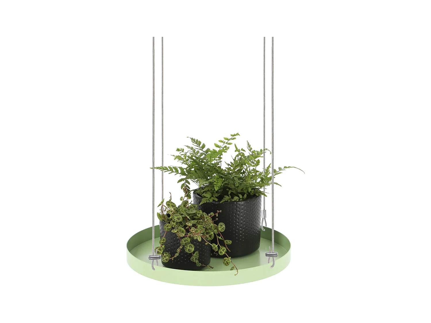 Support à plantes rond à suspendre vert Diamètre de 24 cm