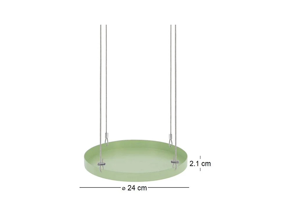 Support à plantes rond à suspendre vert Diamètre de 24 cm