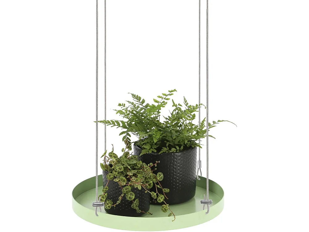 Support à plantes rond à suspendre vert Diamètre de 24 cm