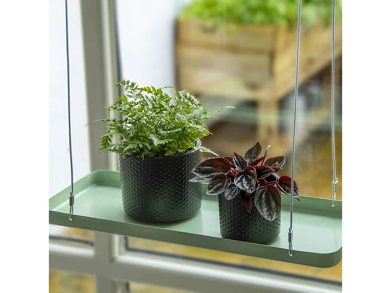 Support à plantes rectangulaire à suspendre vert Longueur de 38 cm