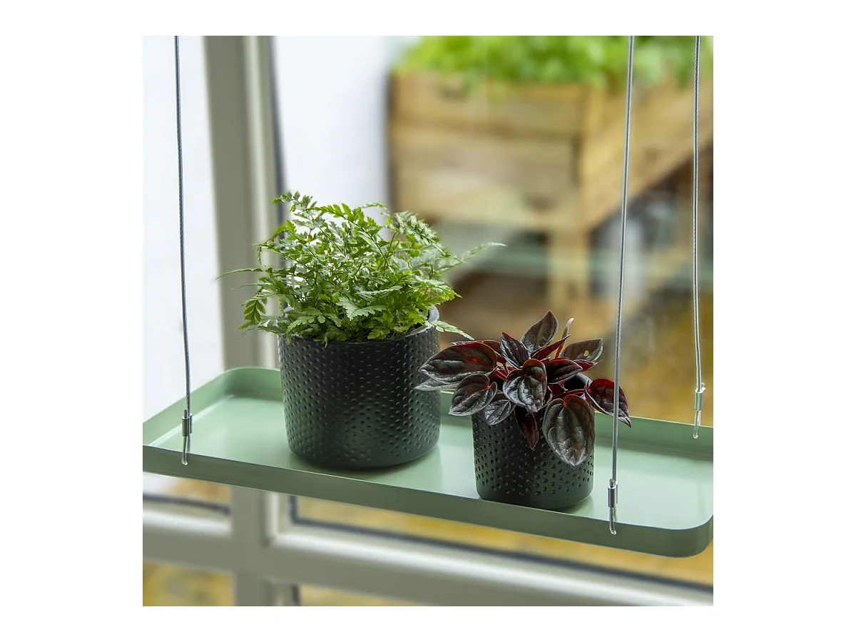 Support à plantes rectangulaire à suspendre vert Longueur de 38 cm