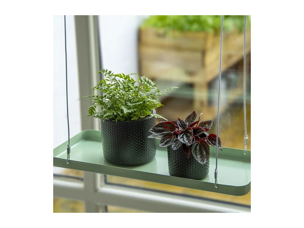 Support à plantes rectangulaire à suspendre vert Longueur de 38 cm