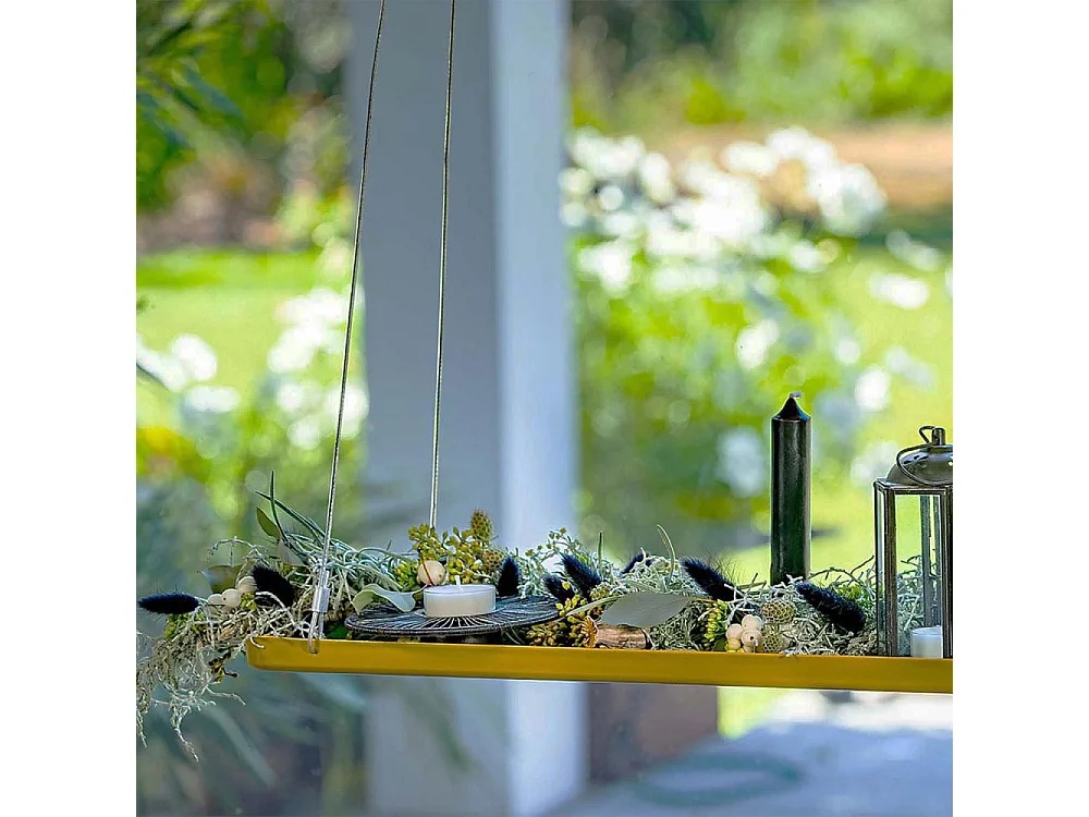 Rechteckiger Pflanzenständer zum Aufhängen goldfarben Länge 58 cm