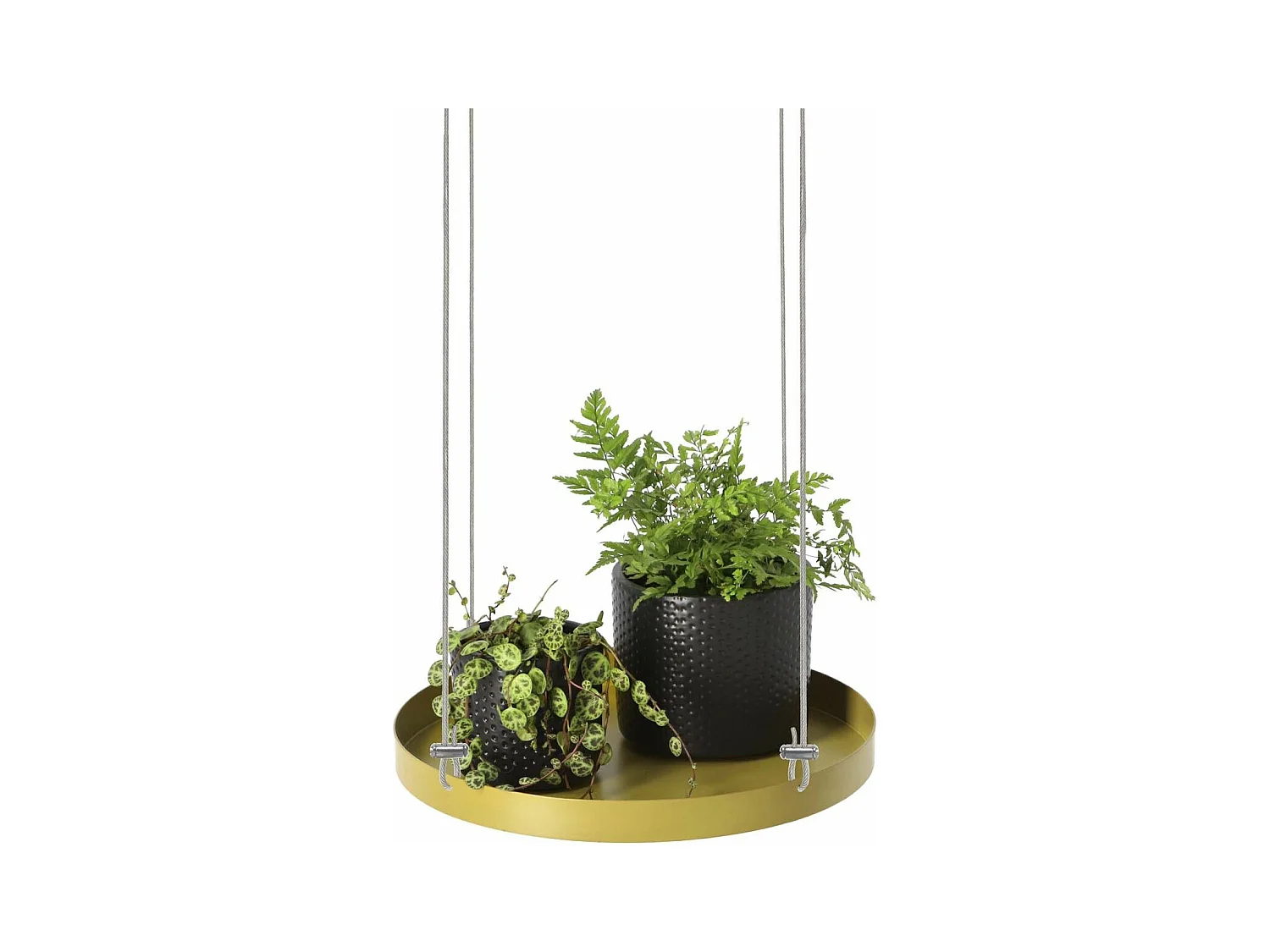 Support à plantes rond à suspendre doré Diamètre de 24 cm