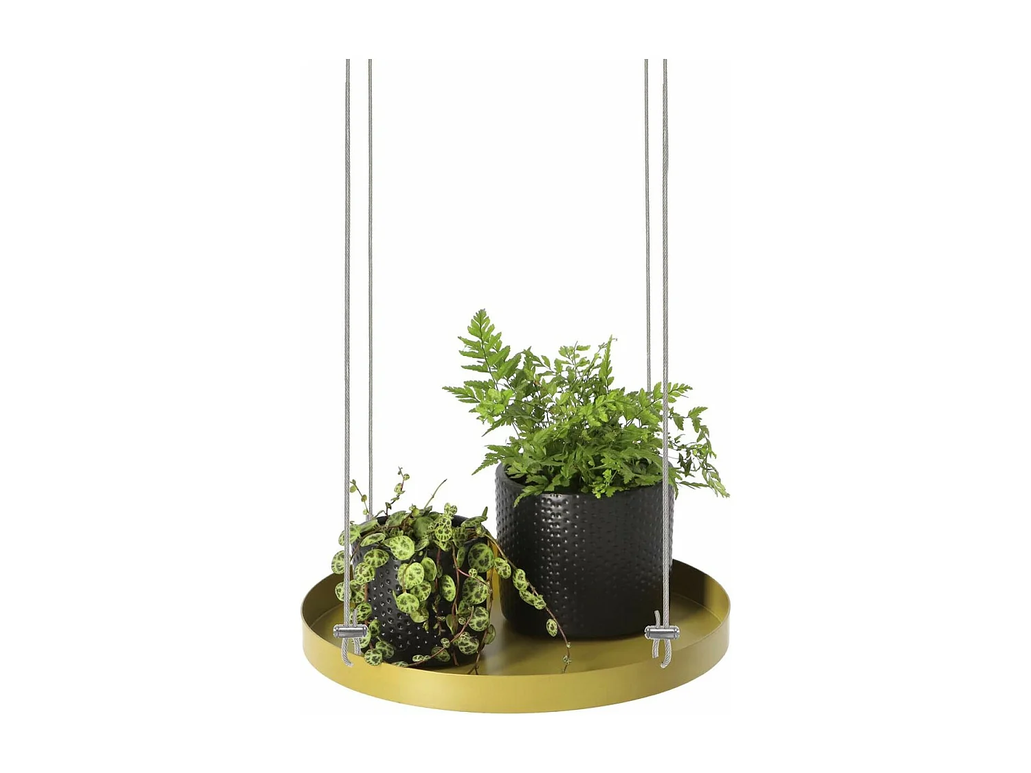 Support à plantes rond à suspendre doré Diamètre de 24 cm