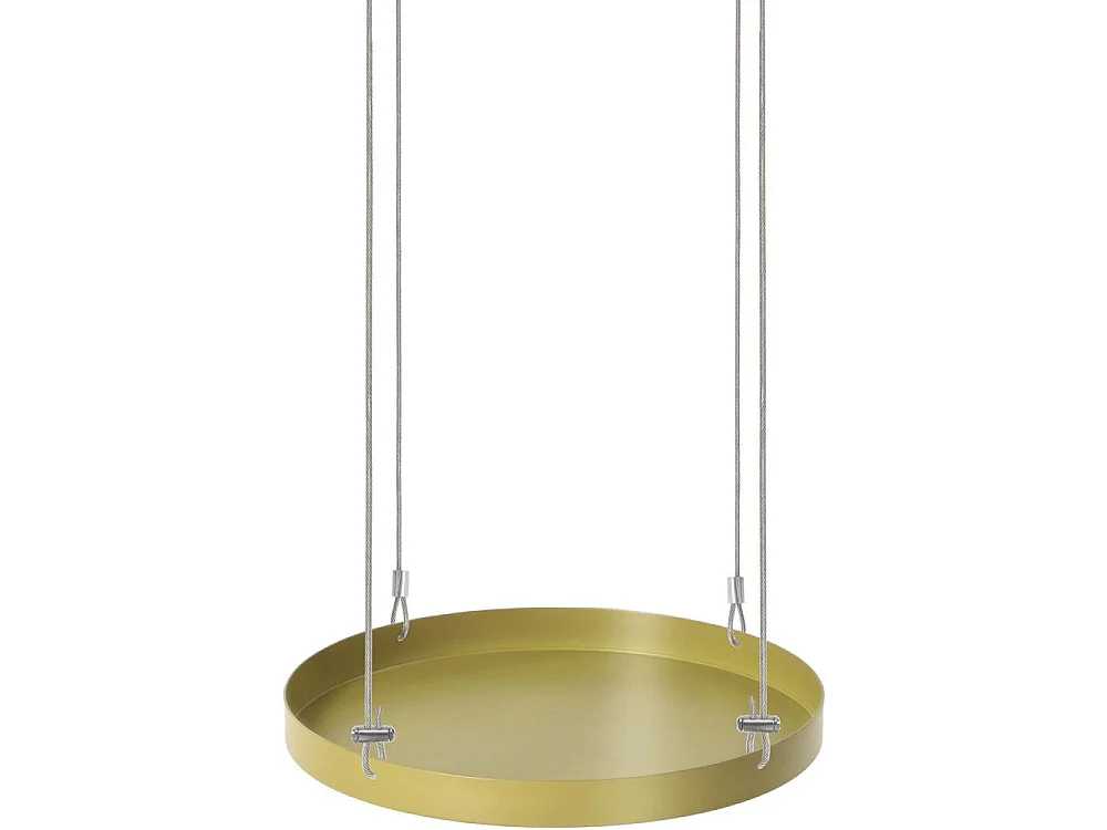 Support à plantes rond à suspendre doré Diamètre de 24 cm