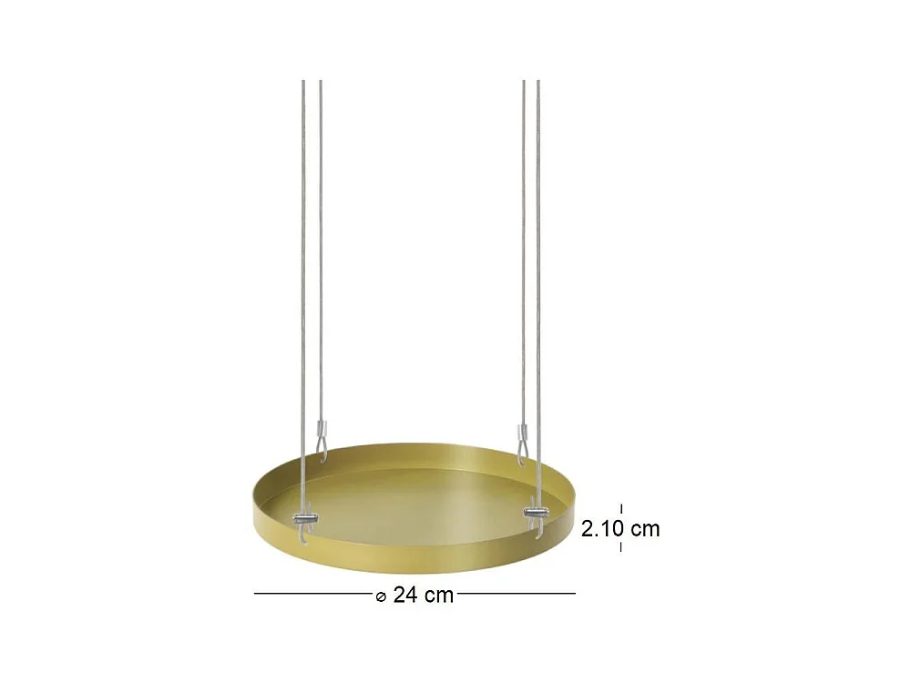 Support à plantes rond à suspendre doré Diamètre de 24 cm