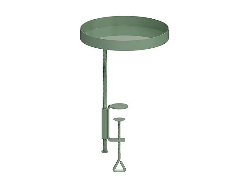 Support à plantes rond  à fixer hauteur réglable vert 24.6 x 18 cm