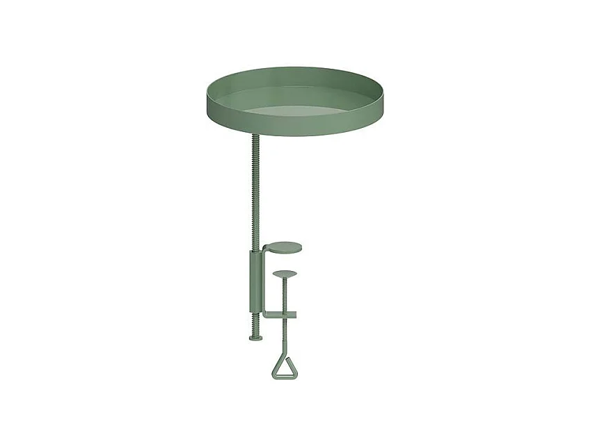 Support à plantes rond  à fixer hauteur réglable vert 24.6 x 18 cm