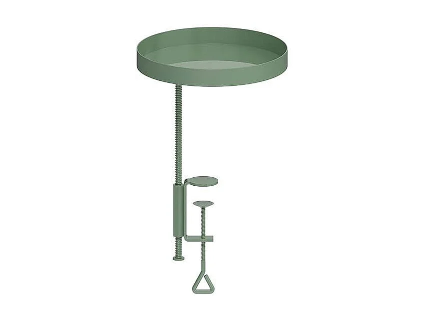 Support à plantes rond  à fixer hauteur réglable vert 24.6 x 18 cm