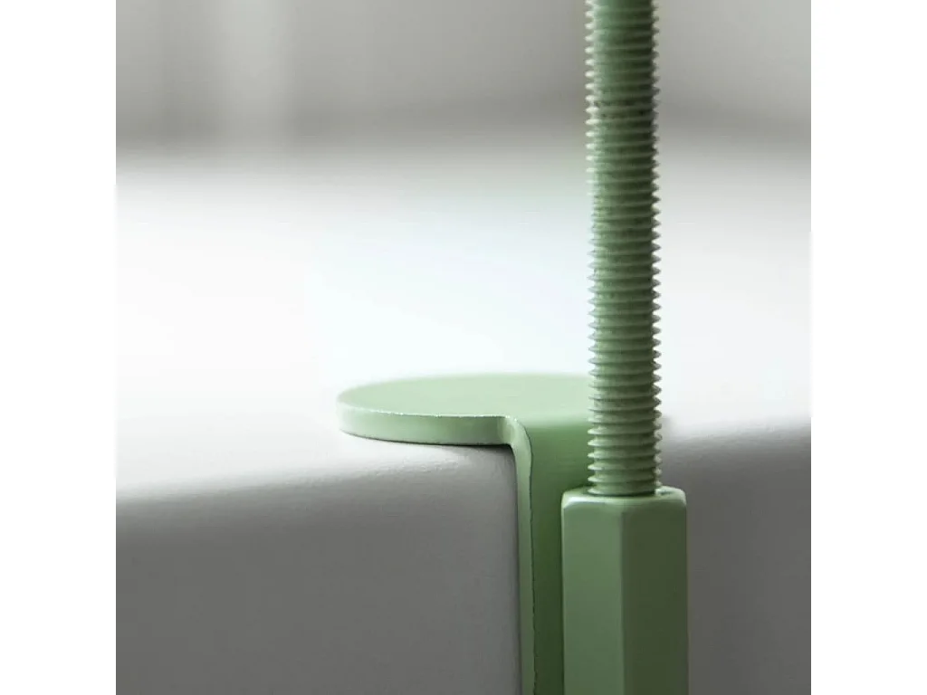 Support à plantes rond  à fixer hauteur réglable vert 24.6 x 18 cm