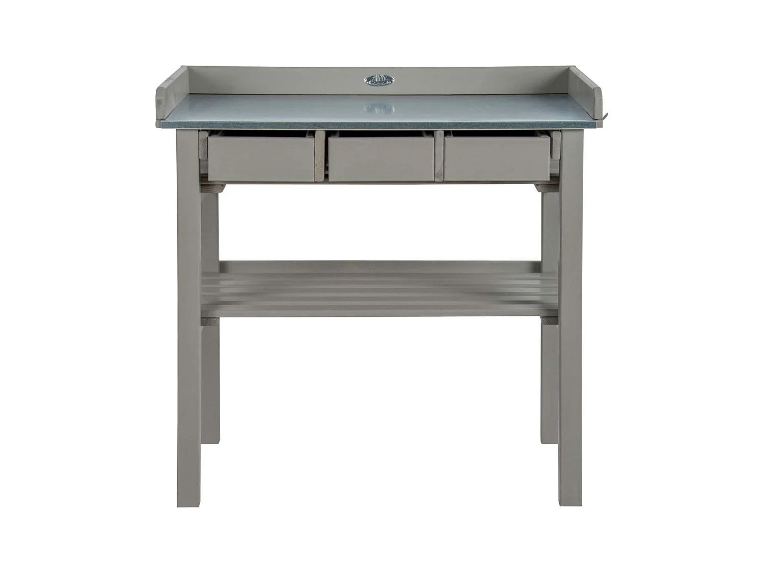 Table de jardinage en pin et zinc