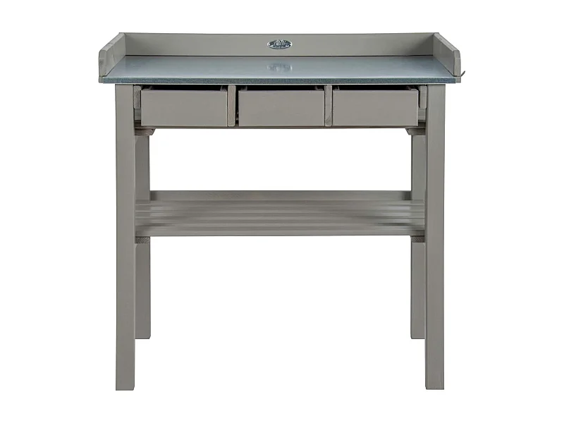 Table de jardinage en pin et zinc