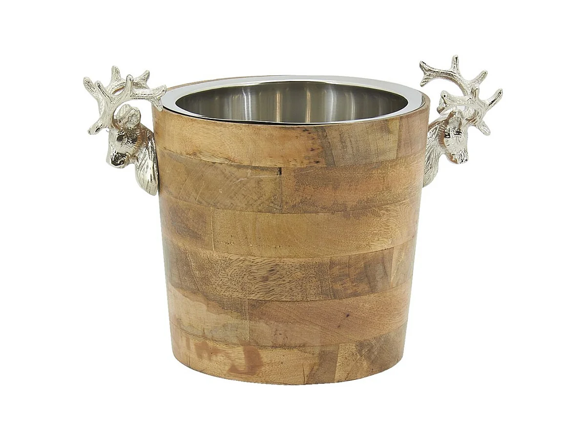 Seau à champagne Cerf en bois et alu