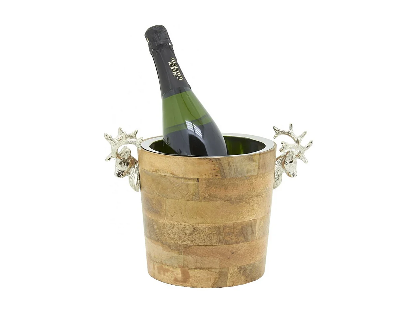 Seau à champagne Cerf en bois et alu