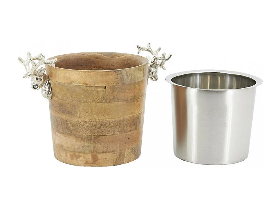 Seau à champagne Cerf en bois et alu