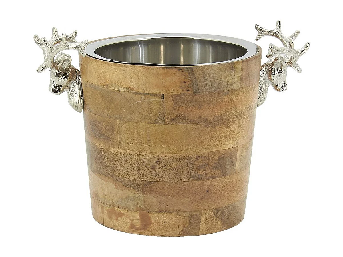 Seau à champagne Cerf en bois et alu