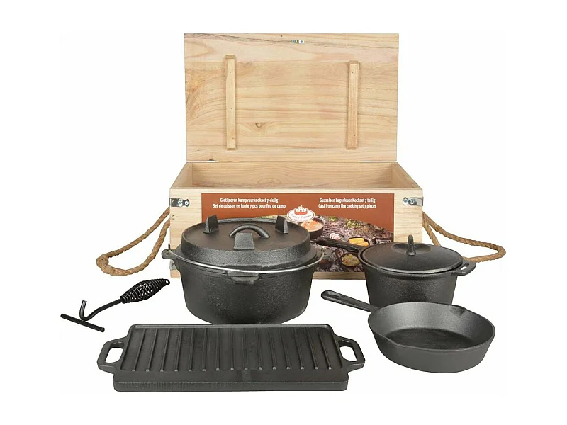 Juego de cocina para fogatas de 7 piezas