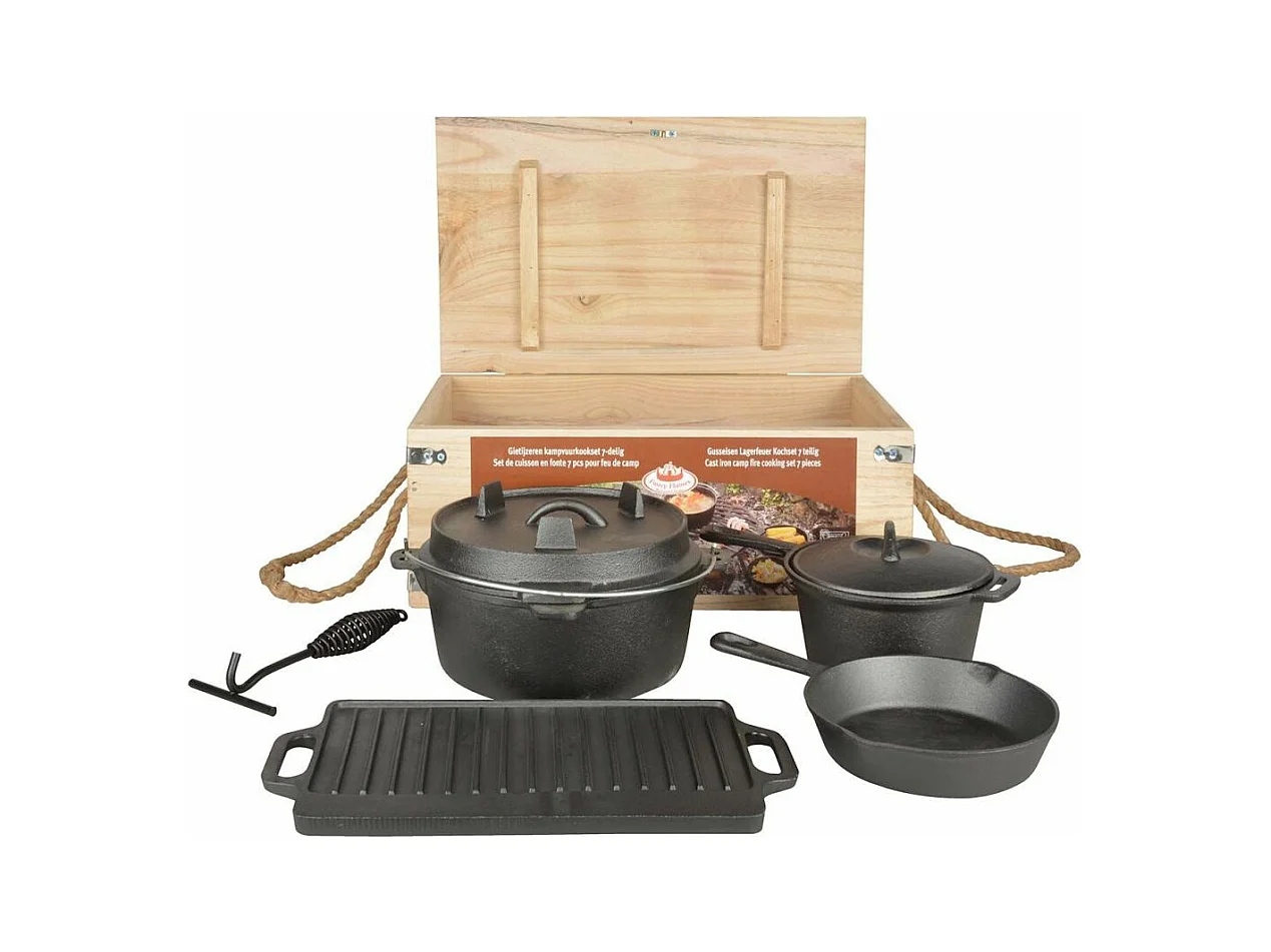 Juego de cocina para fogatas de 7 piezas